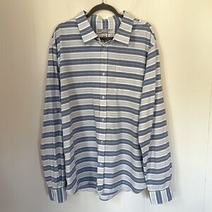 Chor Clothing Long Sleeve Blue Striped Button Down Shirt ~ Men’s Size 2X